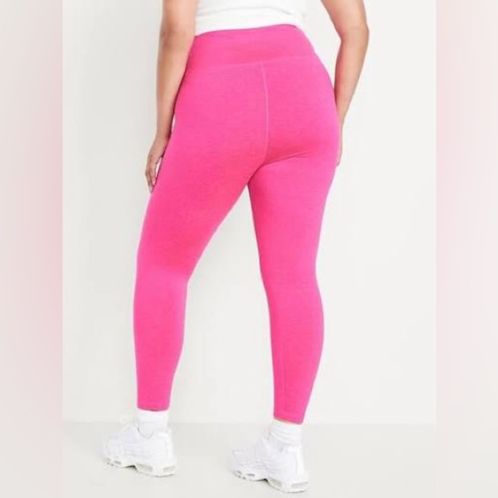 Old Navy Extra HighWaisted CloudComfy 7/8 Leggings hot pink Flamingo, Medium NWT - Picture 4 of 9